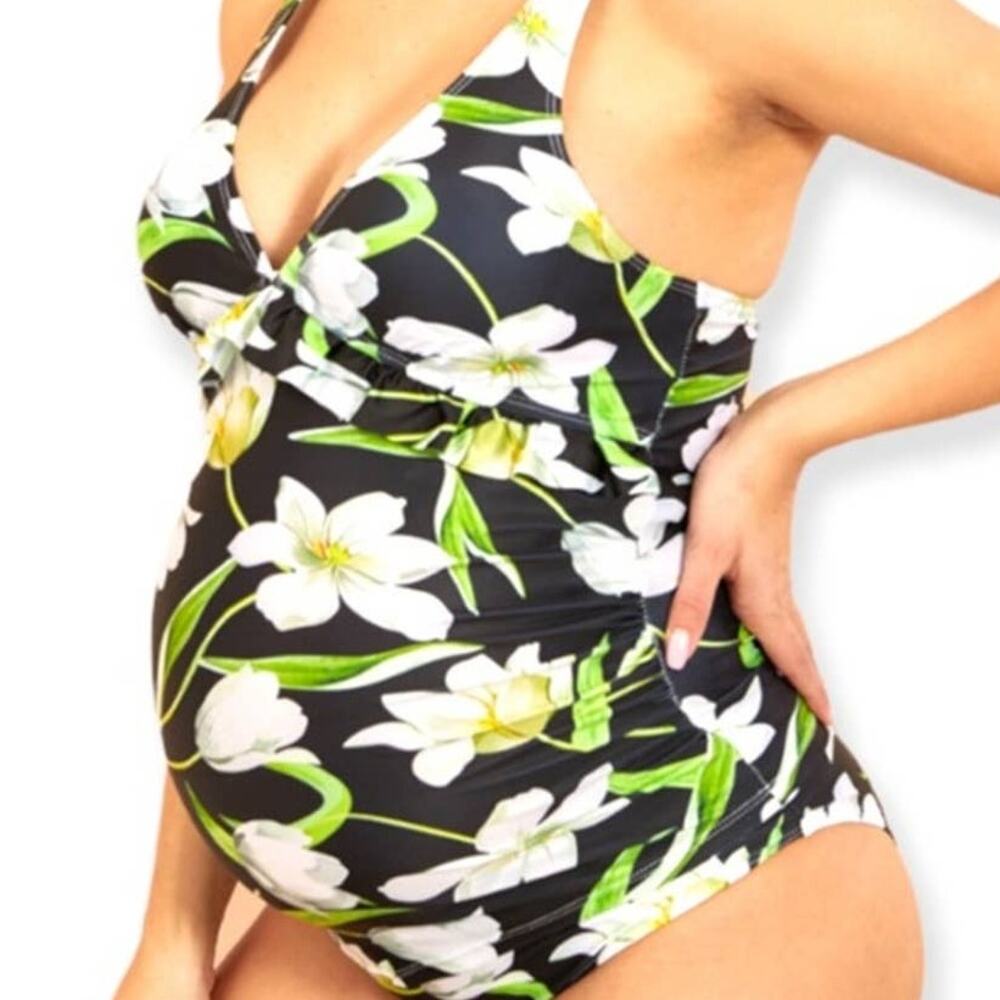 Lily Ruffle Tankini Maternity Swimsuit Size Large